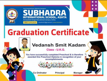 Vedansh Smit Kadam - Graduation Certificate