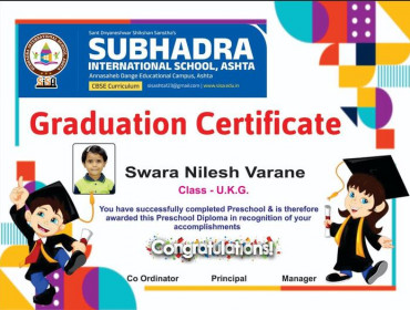 Swara Nilesh Varane - Graduation Certificate