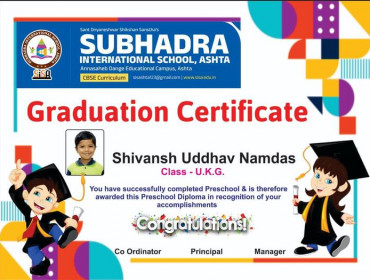 Shivansh Uddhav Namdas - Graduation Certificate